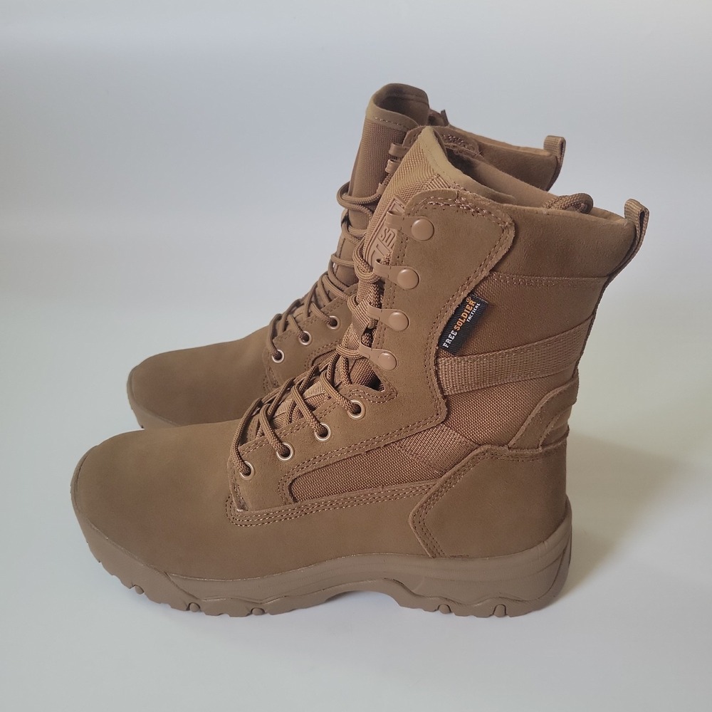 Free Soldier Tactical Cobat Boots Mens 7.5 Brown Gorpcore Streetwear Techwear
